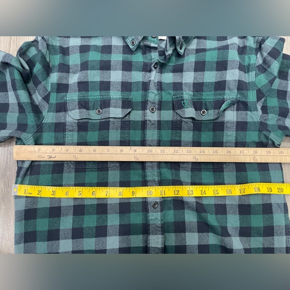 Fjallraven Mens Skog Flannel Shirt Button Up Long Sleeve Green Plaid XL‎ - Picture 9 of 11
